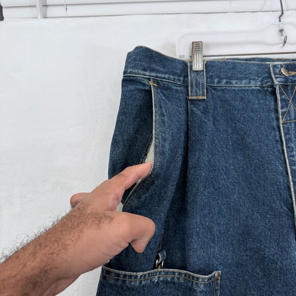 Vintage Boxx Jeans Rough Wear Mens 40x32 (38x28) Blue Hip Hop Baggy Wide Leg Y2K - Picture 12 of 15